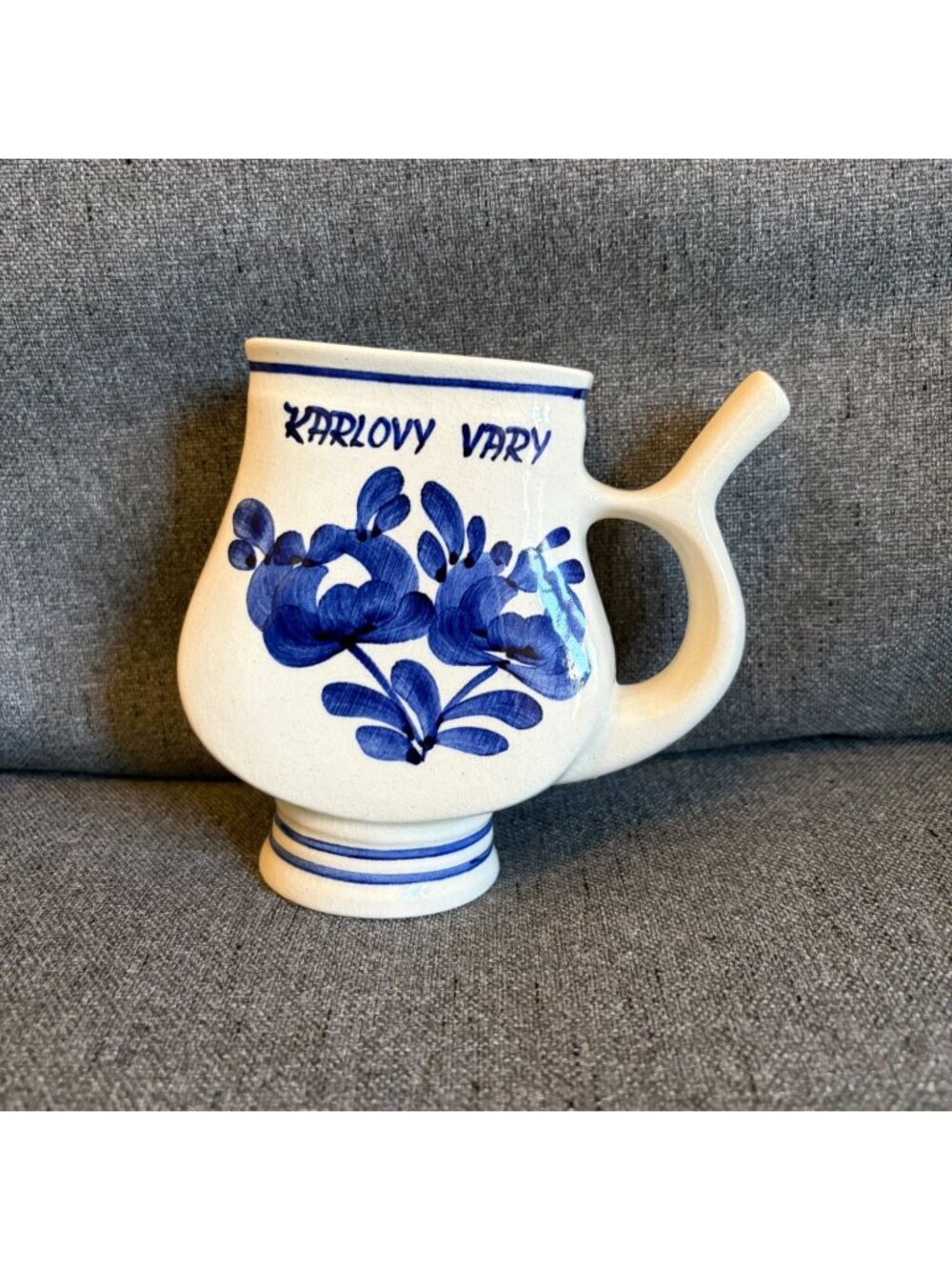 Karlovy Vary Czech Spa Drinking Cup with Straw Handle - Picture 4 of 5